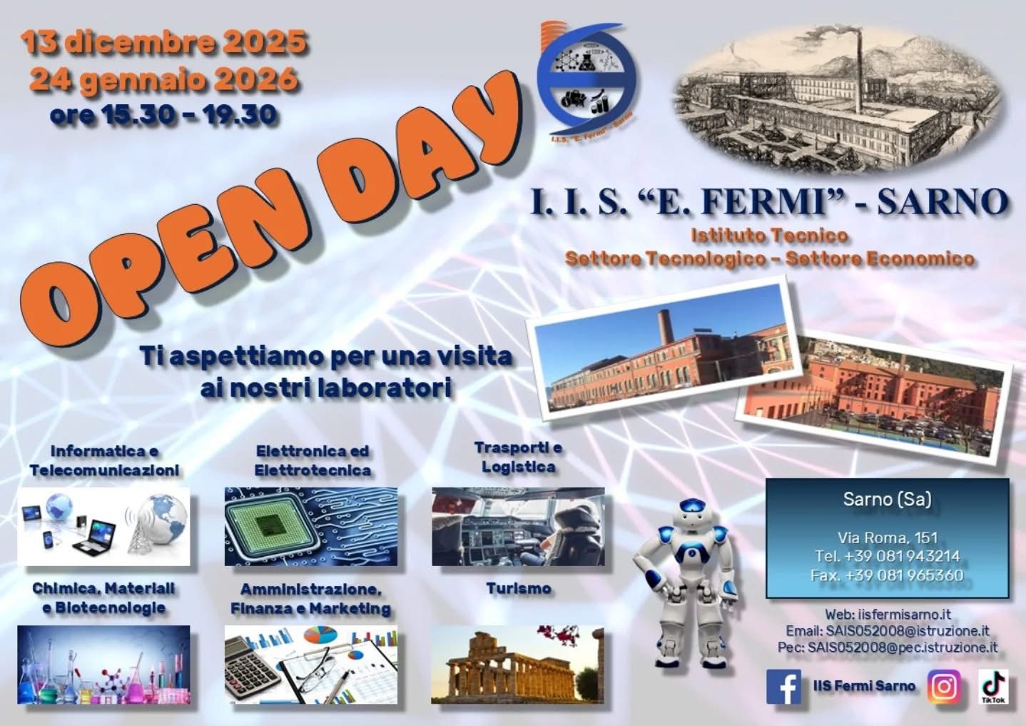 Open Day 13 dicembre 2025 e 24 gennaio 2026